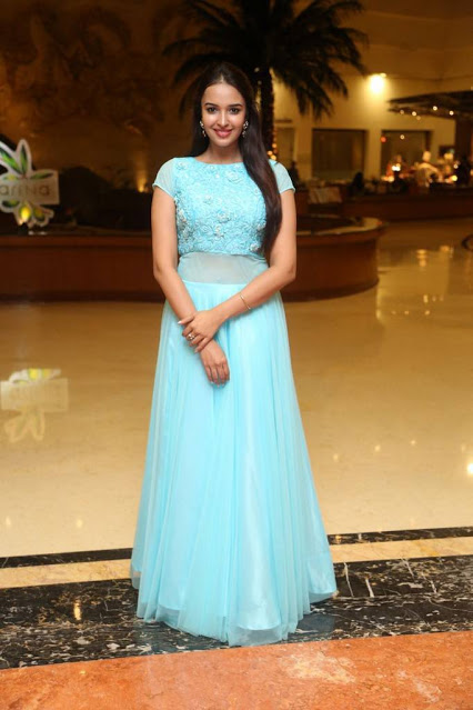 Beautiful Telugu Girl Pujita Ponnada In Blue Dress 14